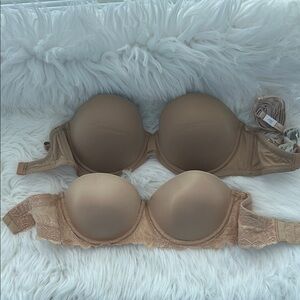 Calvin Klein Collection Tan Bra Molded Cups Underwire 30DD &32C